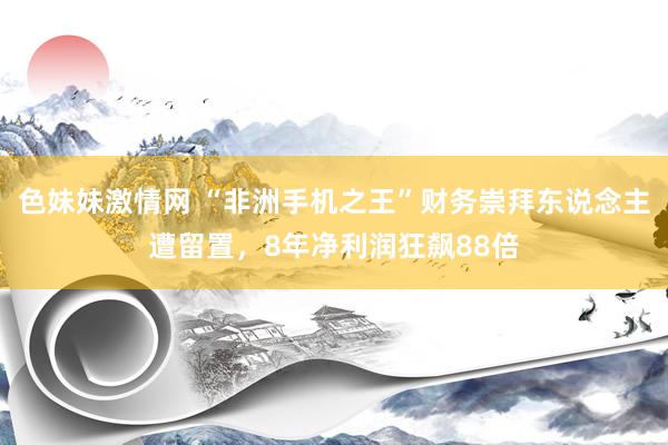 色妹妹激情网 “非洲手机之王”财务崇拜东说念主遭留置，8年净利润狂飙88倍