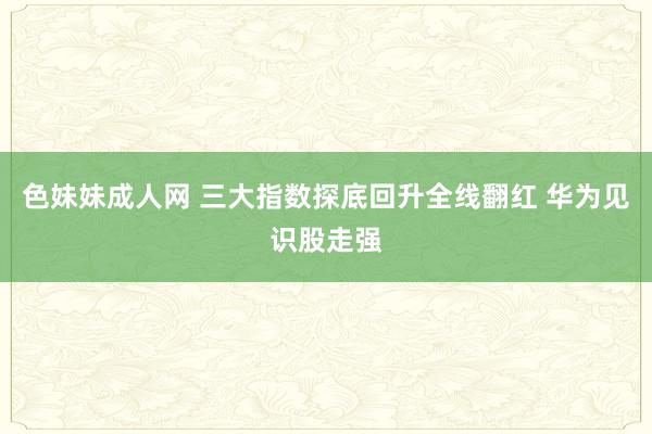 色妹妹成人网 三大指数探底回升全线翻红 华为见识股走强