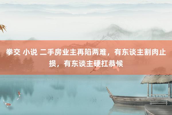 拳交 小说 二手房业主再陷两难，有东谈主割肉止损，有东谈主硬扛恭候