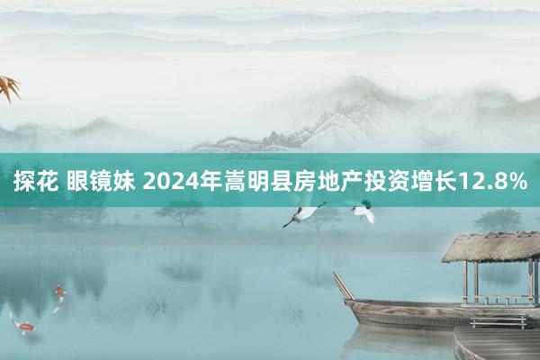 探花 眼镜妹 2024年嵩明县房地产投资增长12.8%