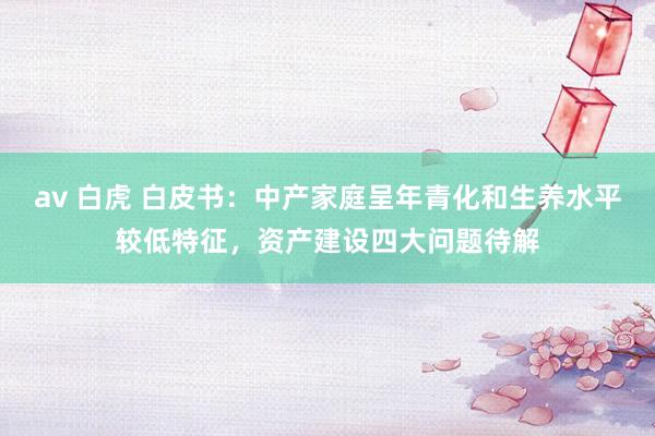 av 白虎 白皮书：中产家庭呈年青化和生养水平较低特征，资产建设四大问题待解