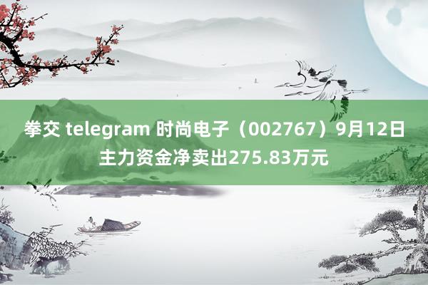 拳交 telegram 时尚电子（002767）9月12日主力资金净卖出275.83万元