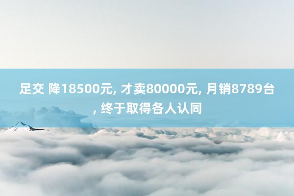 足交 降18500元, 才卖80000元, 月销8789台, 终于取得各人认同