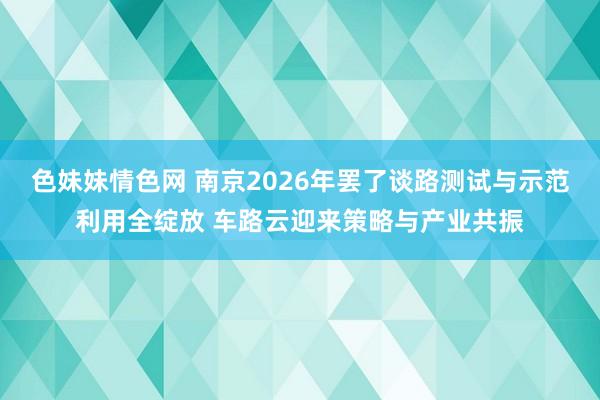 色妹妹情色网 南京2026年罢了谈路测试与示范利用全绽放 车路云迎来策略与产业共振