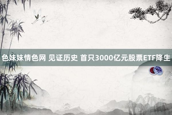 色妹妹情色网 见证历史 首只3000亿元股票ETF降生