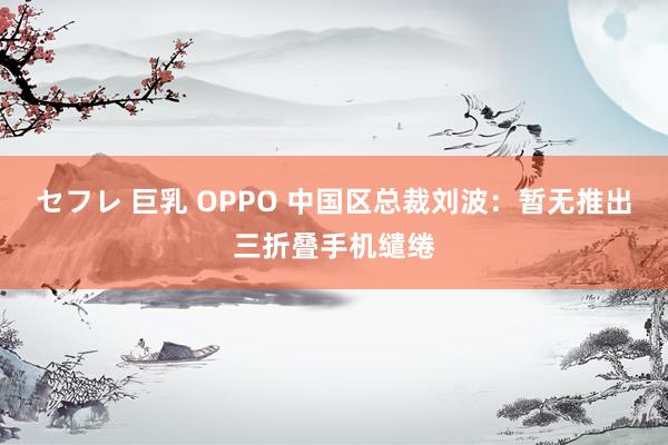 セフレ 巨乳 OPPO 中国区总裁刘波：暂无推出三折叠手机缱绻