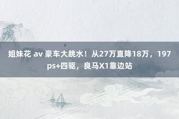 姐妹花 av 豪车大跳水！从27万直降18万，197ps+四驱，良马X1靠边站