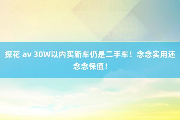 探花 av 30W以内买新车仍是二手车！念念实用还念念保值！