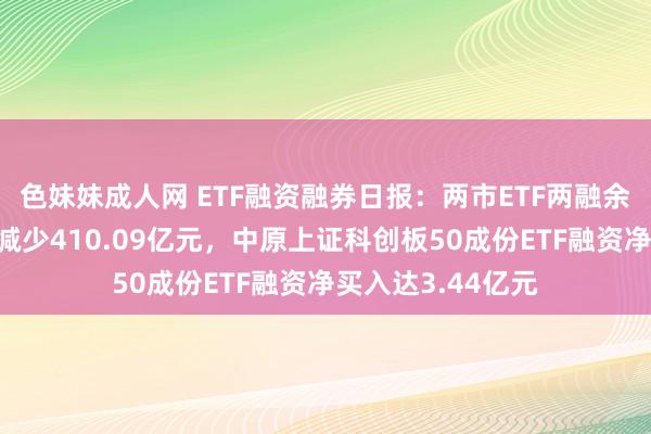 色妹妹成人网 ETF融资融券日报：两市ETF两融余额较前一来回日减少410.09亿元，中原上证科创板50成份ETF融资净买入达3.44亿元