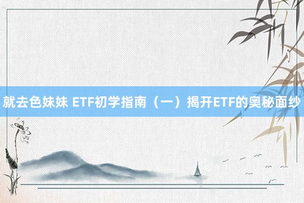 就去色妹妹 ETF初学指南（一）揭开ETF的奥秘面纱