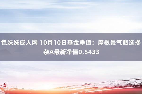 色妹妹成人网 10月10日基金净值：摩根景气甄选搀杂A最新净值0.5433