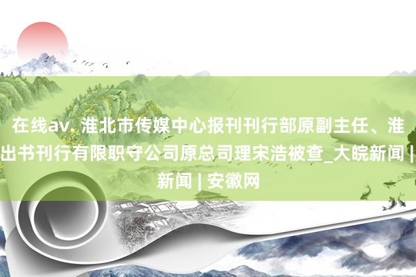 在线av. 淮北市传媒中心报刊刊行部原副主任、淮北日报出书刊行有限职守公司原总司理宋浩被查_大皖新闻 | 安徽网