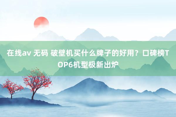 在线av 无码 破壁机买什么牌子的好用？口碑榜TOP6机型极新出炉