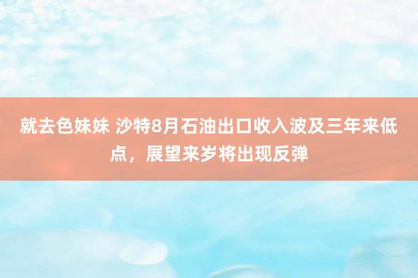 就去色妹妹 沙特8月石油出口收入波及三年来低点，展望来岁将出现反弹