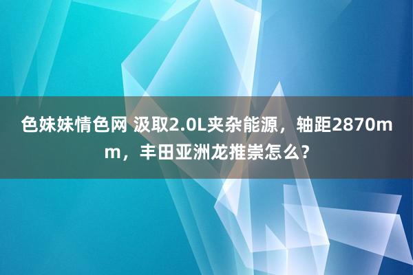 色妹妹情色网 汲取2.0L夹杂能源，轴距2870mm，丰田亚洲龙推崇怎么？