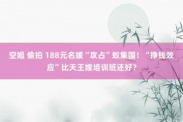 空姐 偷拍 188元名媛“攻占”蚁集国！“挣钱效应”比天王嫂培训班还好？