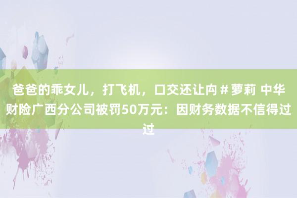 爸爸的乖女儿，打飞机，口交还让禸＃萝莉 中华财险广西分公司被罚50万元：因财务数据不信得过