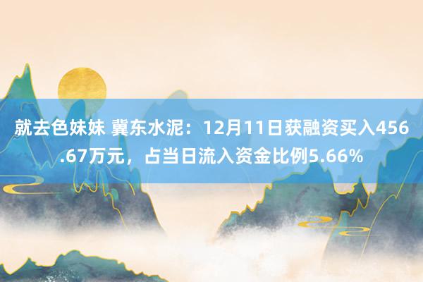 就去色妹妹 冀东水泥：12月11日获融资买入456.67万元，占当日流入资金比例5.66%