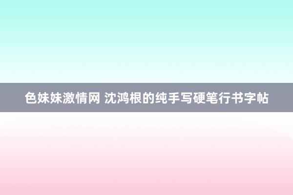 色妹妹激情网 沈鸿根的纯手写硬笔行书字帖