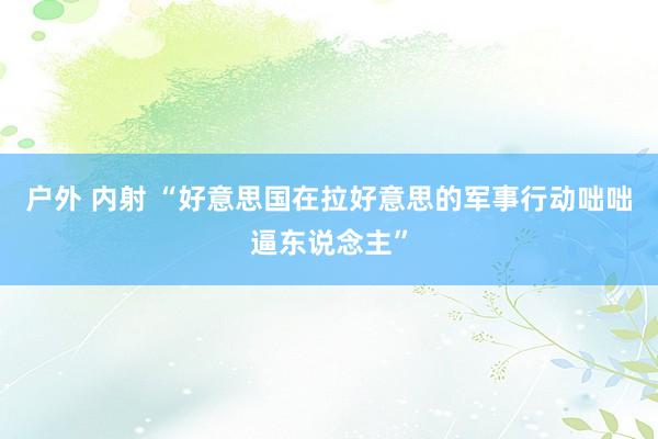 户外 内射 “好意思国在拉好意思的军事行动咄咄逼东说念主”