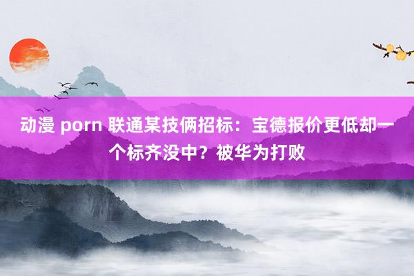 动漫 porn 联通某技俩招标：宝德报价更低却一个标齐没中？被华为打败