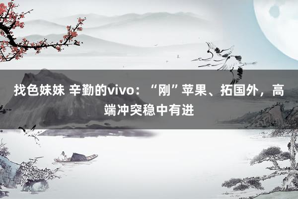 找色妹妹 辛勤的vivo：“刚”苹果、拓国外，高端冲突稳中有进