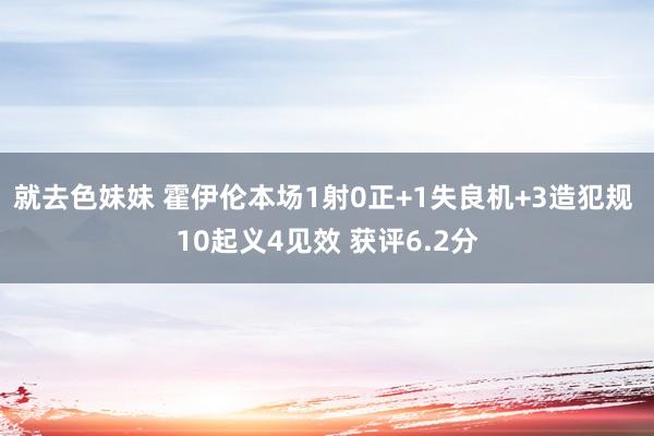 就去色妹妹 霍伊伦本场1射0正+1失良机+3造犯规 10起义4见效 获评6.2分