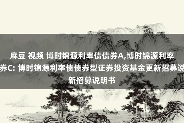 麻豆 视频 博时锦源利率债债券A，博时锦源利率债债券C: 博时锦源利率债债券型证券投资基金更新招募说明书