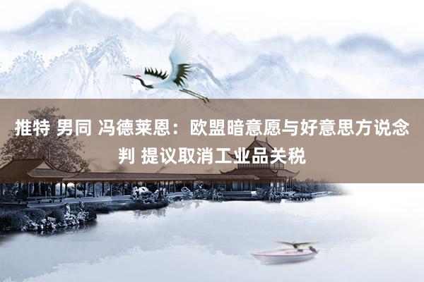 推特 男同 冯德莱恩：欧盟暗意愿与好意思方说念判 提议取消工业品关税